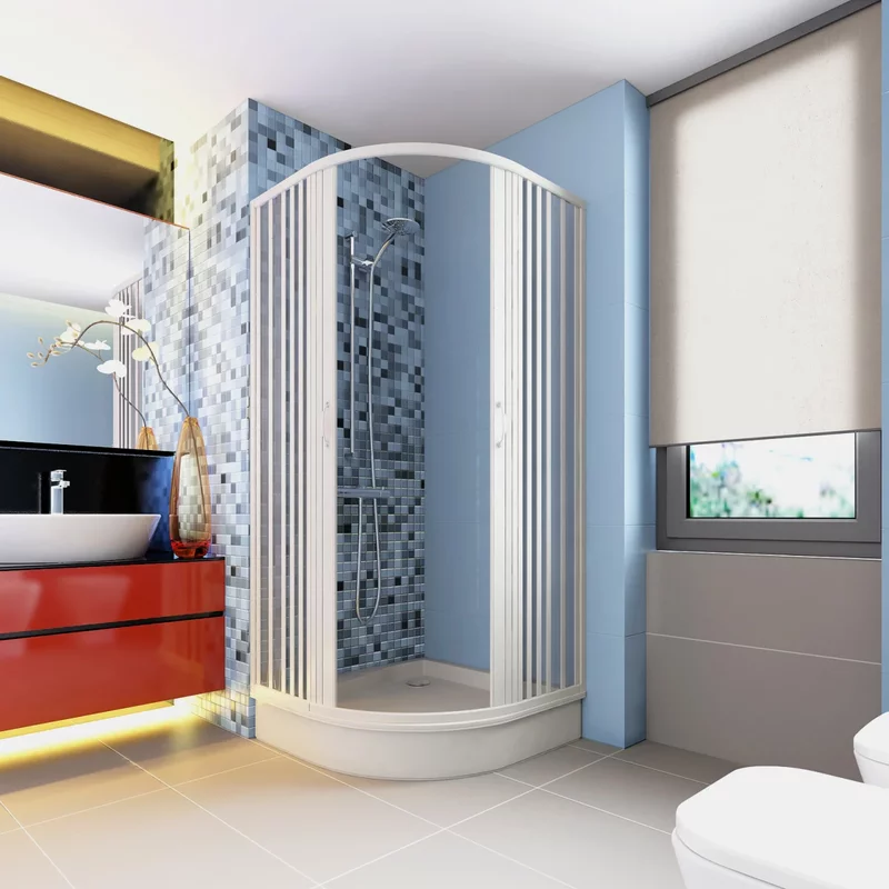 Cabina dus semirotunda Giove, usi armonice, fara cadita, material PVC